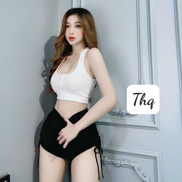 Áo ba lỗ khóa croptop