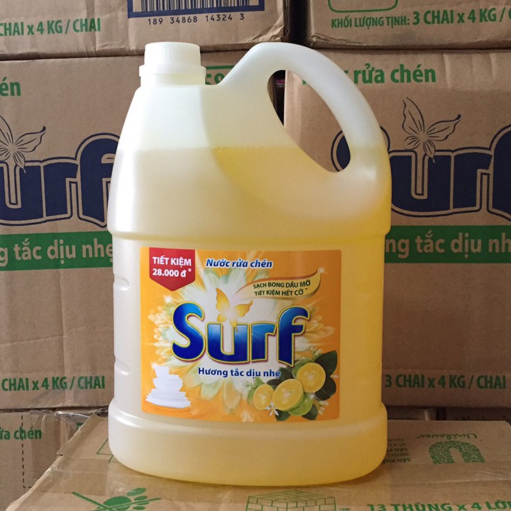 Nước Rửa Chén Surf Hương Chanh Sả Can 3,8kg