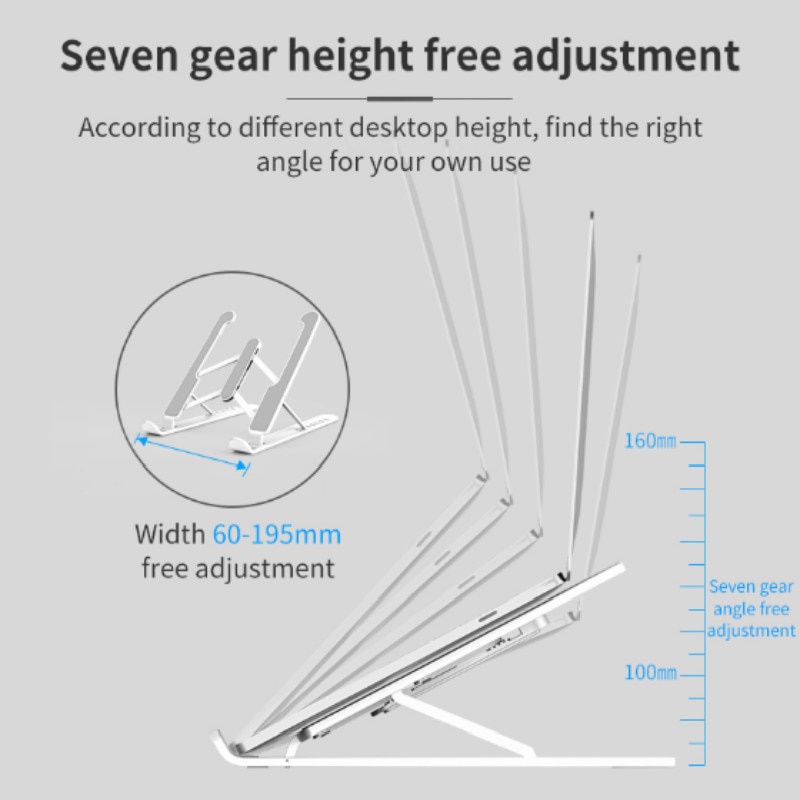 Giá đỡ laptop 11 13 15 17 Notebook  Pro Air Pad bằng hợp kim nhôm chống trượt có thể điều chỉnh