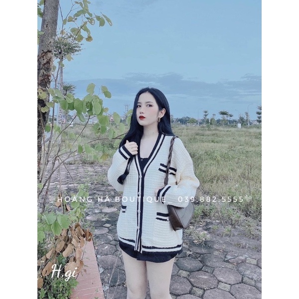 Áo khoác cadigan viền mới 4 nắp túi xinh ms180