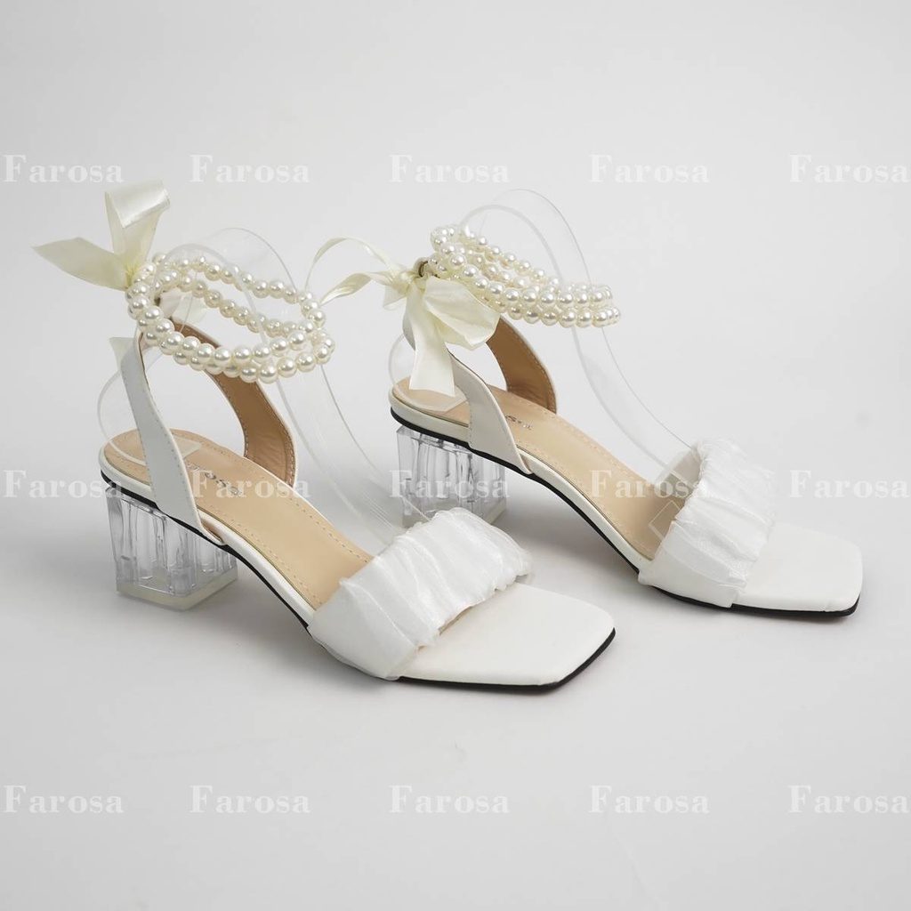 Giày cao gót nữ quai voan gót trong 5 phân FAROSA -S48 quai ngọc lên chân cực xinh