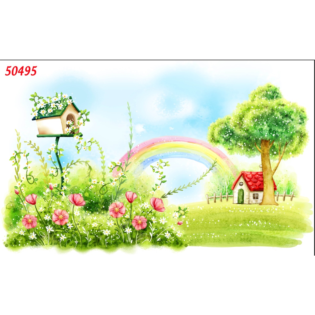 Tranh 3D Dán Tường Phòng Trẻ Em Nhiều Chủ Đề Nhiều Kích Thước