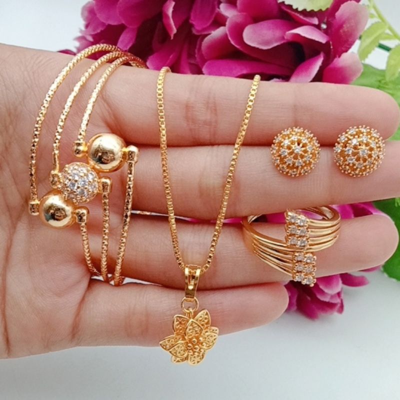 Bộ Trang Sức Mạ Vàng Sang Trọng Thời Trang Cho Nữ