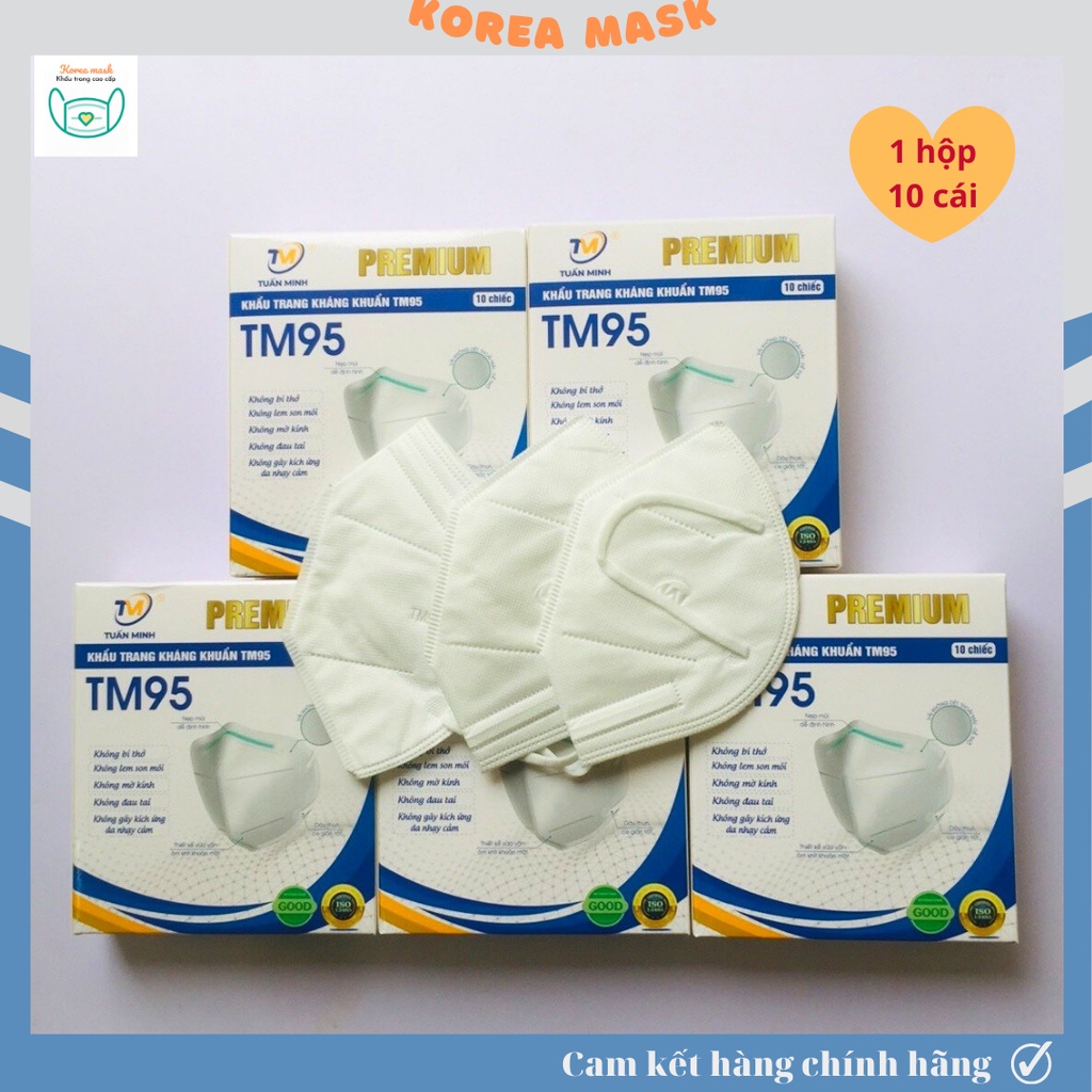 [COMBO 5 HỘP] KHẨU TRANG Y TẾ N95 (KHÔNG VAN) CAO CẤP TUẤN MINH HÀNG CHÍNH HÃNG LỌC 95% VI KHUẨN, CHỐNG NƯỚC
