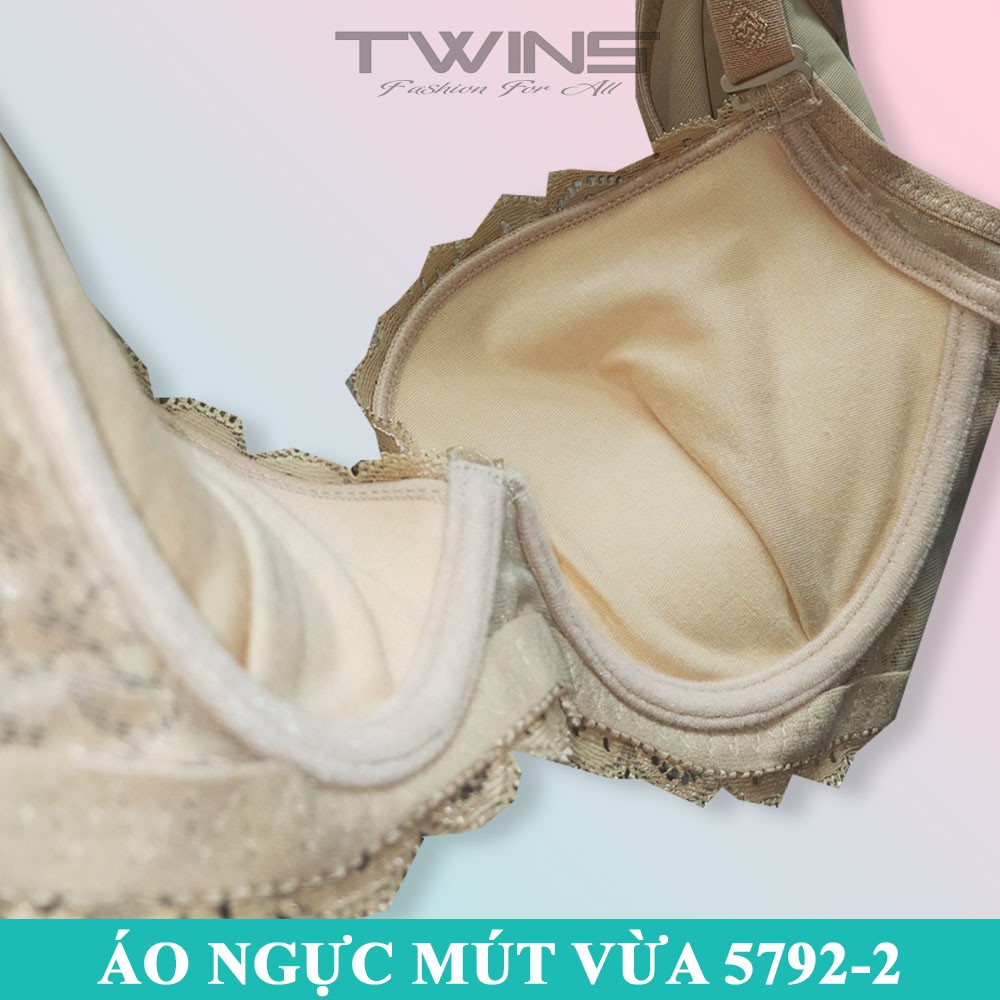 Áo ngực nữ ren nâng ngực tạo khe Iway 5792-2 có gọng mút vừa mềm mại cúp xéo nguyên ngực bản 3 móc size 36, 38, 40