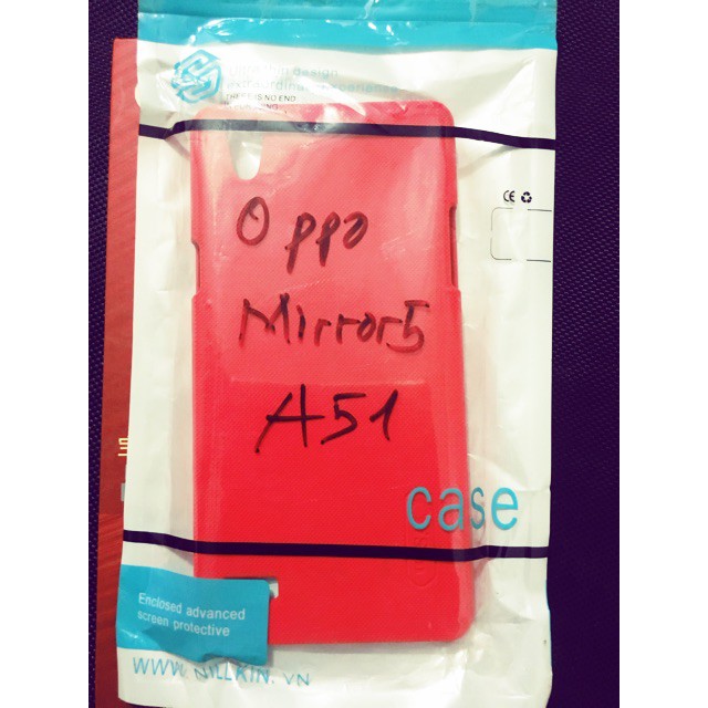 Ốp lưng Oppo mirror 5 đỏ+ tặng 1 dán màn hình