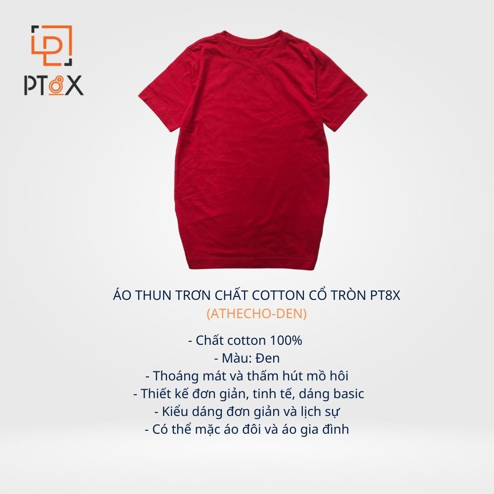 Áo phông nữ cổ tròn chất liệu cotton mềm mại thấm hút mồ hôi PT8X