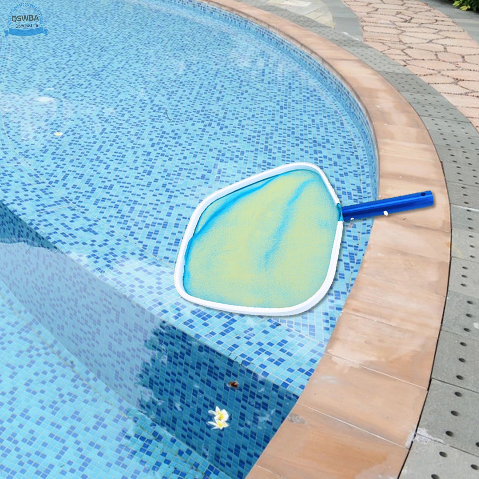Qswba Swimming Pool Skimmer Net Heavy Duty Leaf Skimmer Net with Strong Reinforced Aluminum Alloy Frame