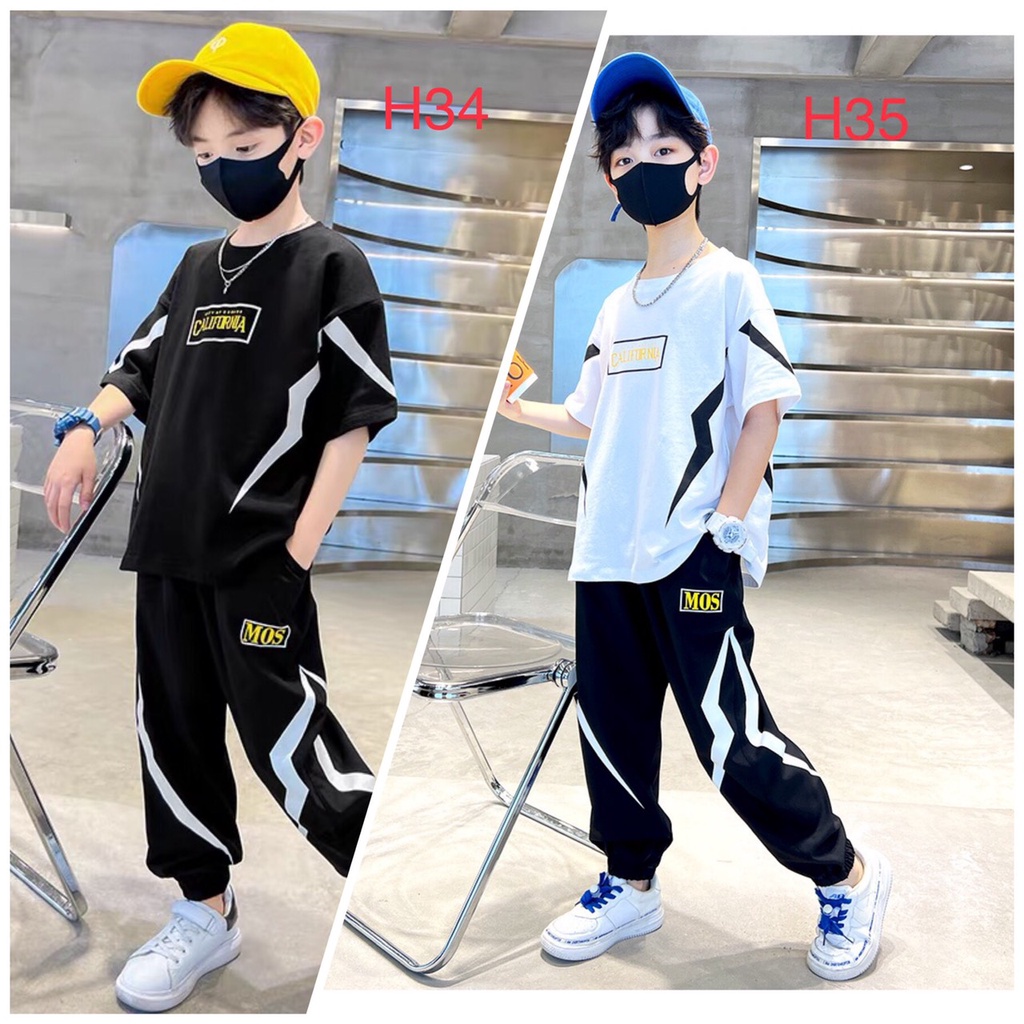 Tặng mũ từ 3 bộ. Sét thu đông size 20-55kg, Mã H34 - H35, Chất vải cotton đẹp