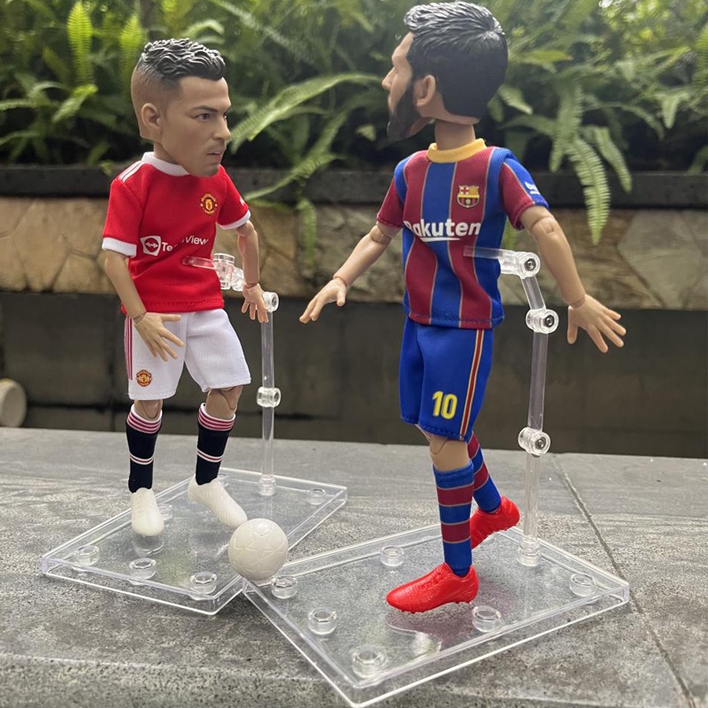 Mô hình cầu thủ Ronaldo Messi 20cm cử động được kích thước kèm phụ kiện đi theo trang trí bàn học, quà tặng