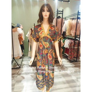 váy đầm bigsize dáng suông maxi dài họa tiết thổ cẩm đi biển du lịch boho bohemian vintage trẻ trung niên đẹp