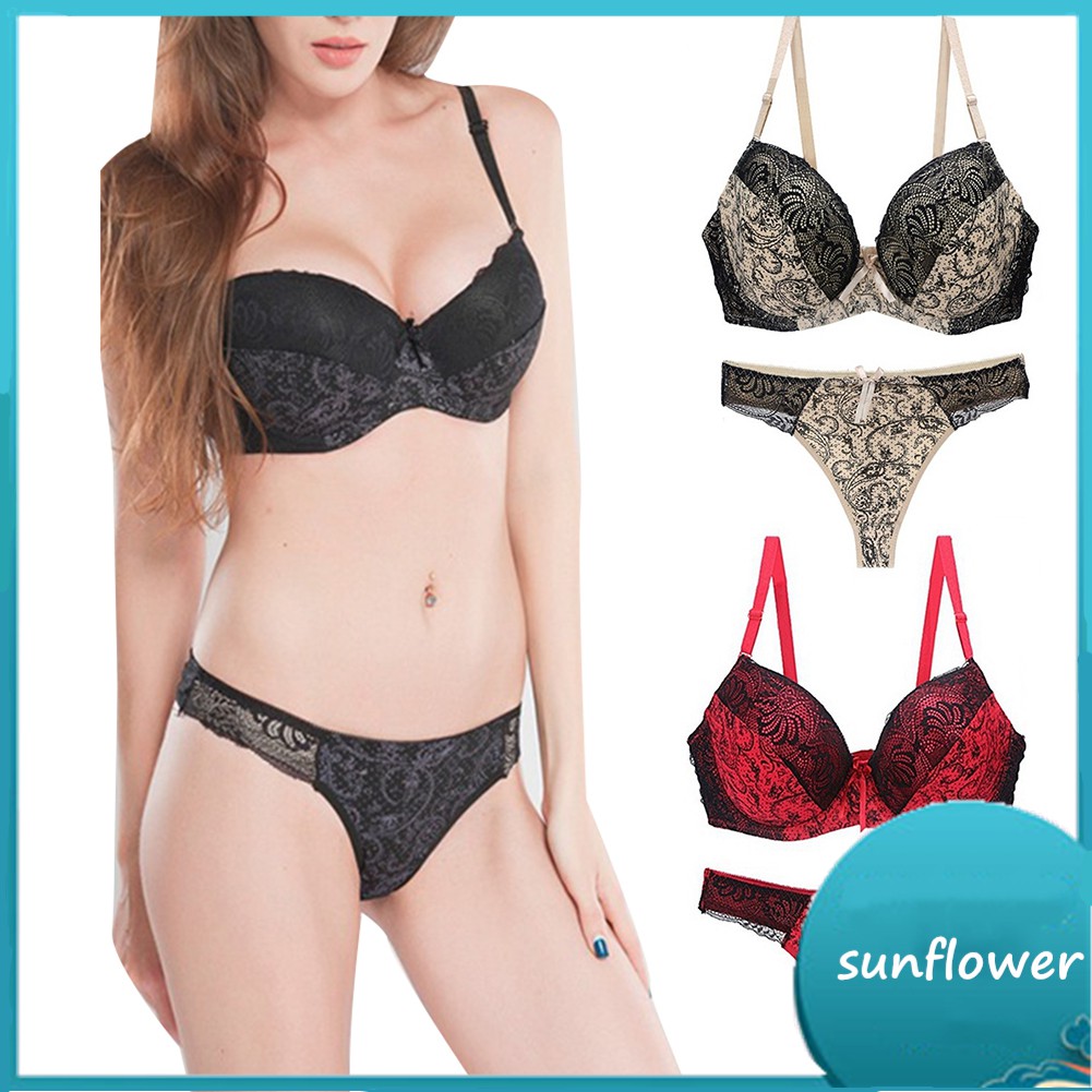 (Hàng Mới Về) Set 2 Món Gồm Áo Lót Nâng Ngực Kèm Quần Lọt Khe Quyến Rũ Dành Cho Nữ | BigBuy360 - bigbuy360.vn