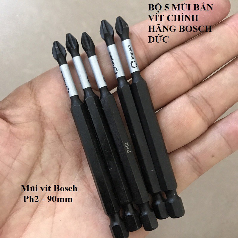 Bộ 5 Mũi Vít Bosch ph2 - 90mm
