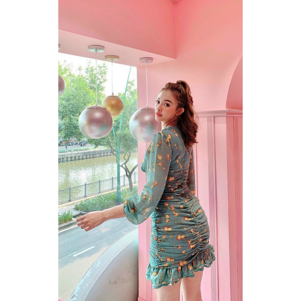 ĐẦM NHÚN TAY DÀI HỌA TIẾT DỄ THƯƠNG | BigBuy360 - bigbuy360.vn