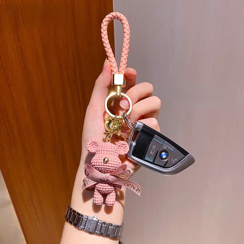 Móc khóa hình gấu hoạt hình dễ thương nhiều màu sắc tùy chọn