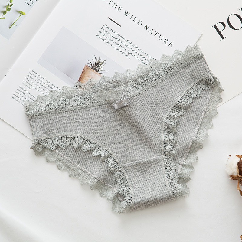 Sét 10 Quần Lót Nữ Ren gân tăm cao cấp mềm mại kháng khuẩn sexy gợi cảm- Mã QL17