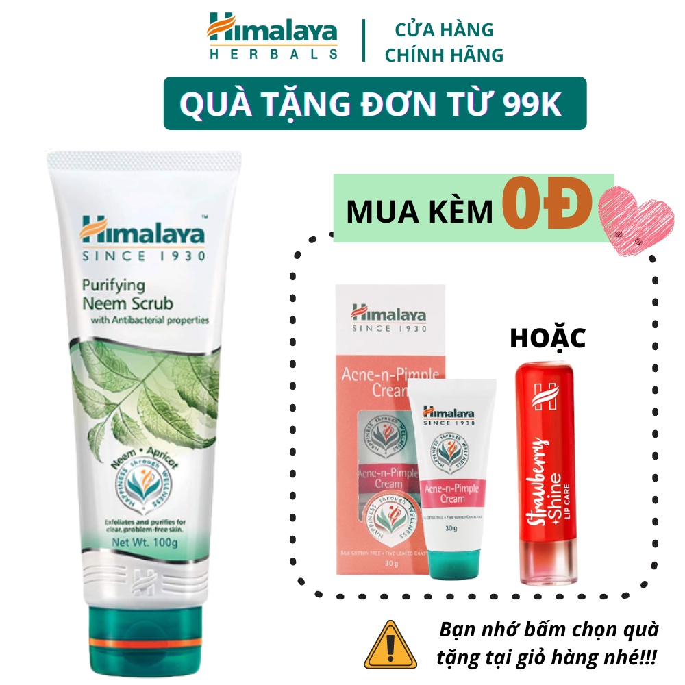 Tẩy tế bào chết sáng mịn da Himalaya Purifying Neem Scrub 100ml