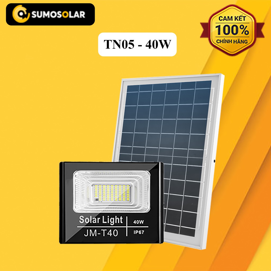 Đèn năng lượng mặt trời pin rời 40W Sumosolar - TN05 tự động phát sáng khi trời tối, không tốn tiền điện, dễ lắp đặt