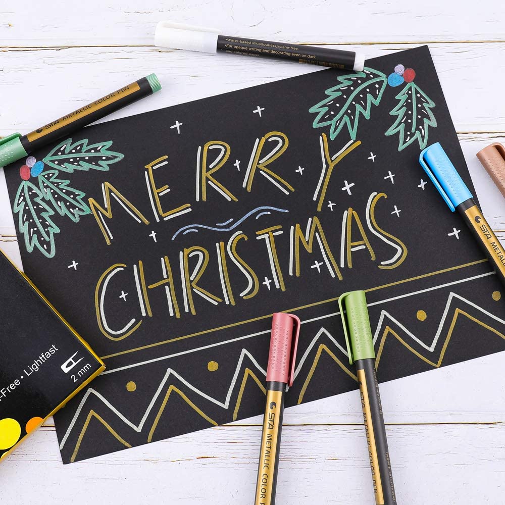 Set 10 bút lông màu sắc ánh kim khác nhau dành cho trang trí