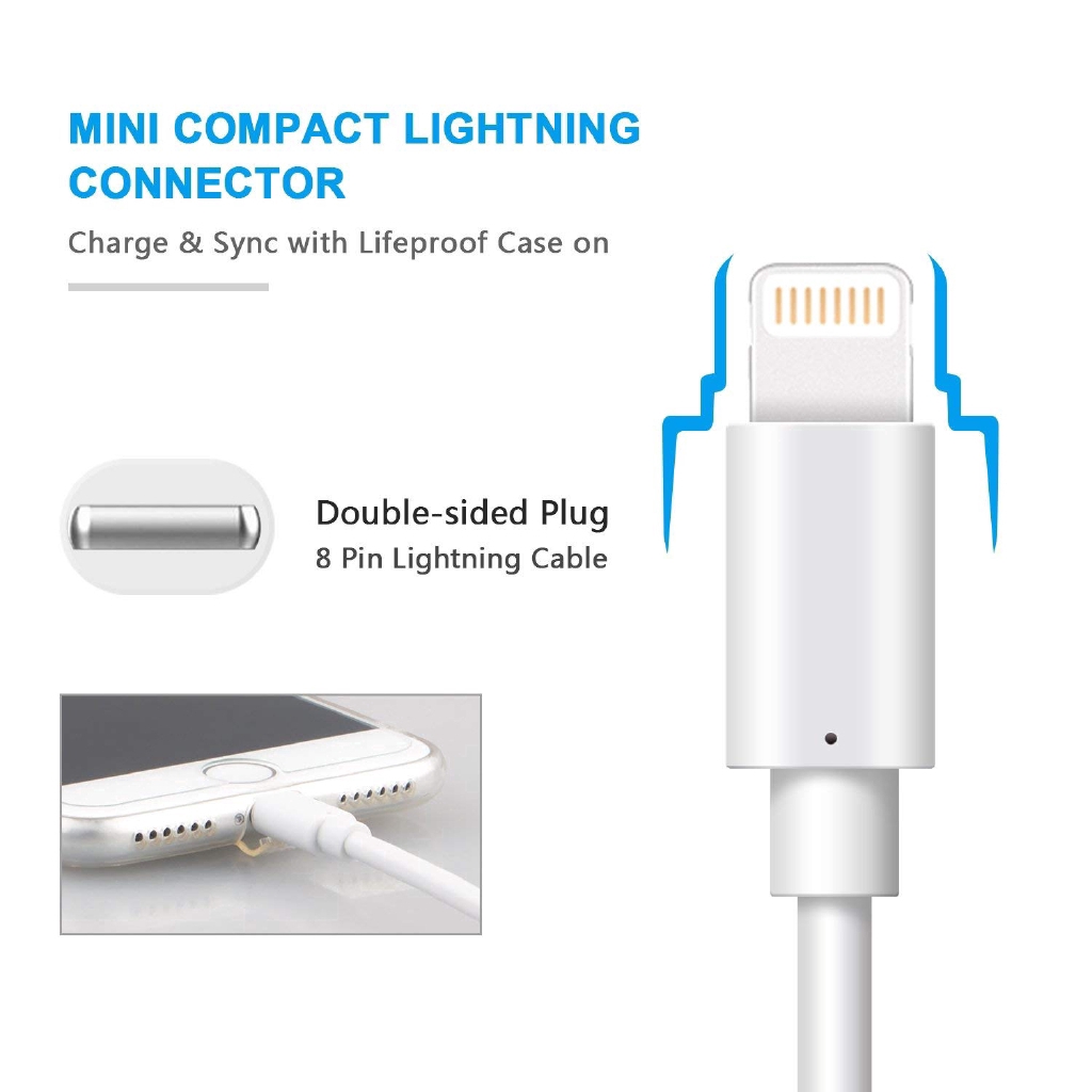 Dây Cáp Sạc Nhanh Cổng Usb Lightning Cho Iphone X 5 6 7 8 Plus