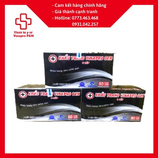 Khẩu trang đen Hàn Quốc Vinapro (Hàng chính hãng - 4 lớp)