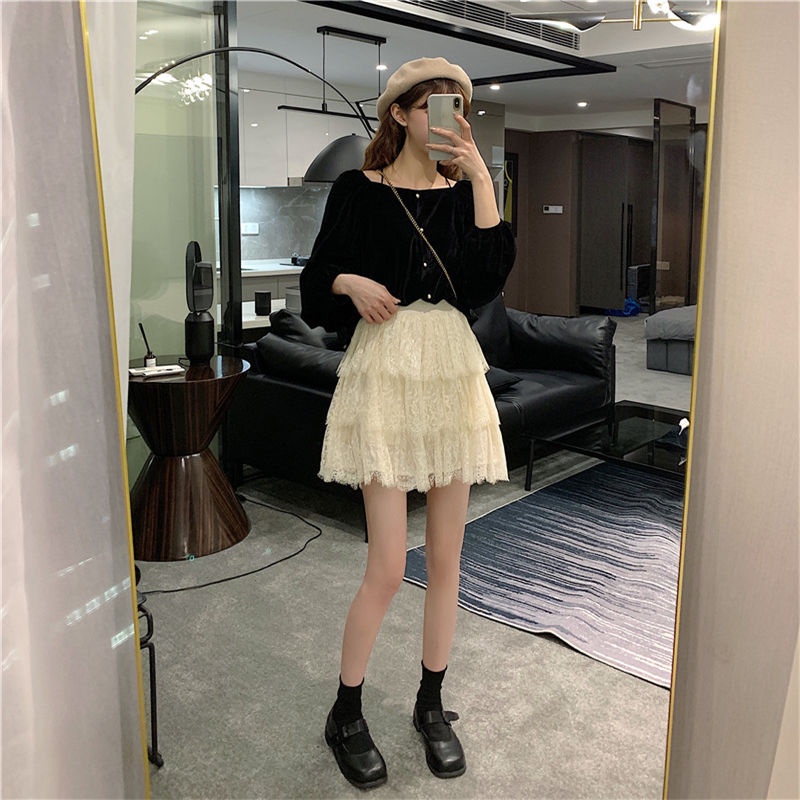 Chân Váy Chữ A Lưng Cao Xếp Tầng Thời Trang Mùa Hè Phong Cách Hàn Quốc Hàng Mới Dành Cho Bạn Nữ 2021