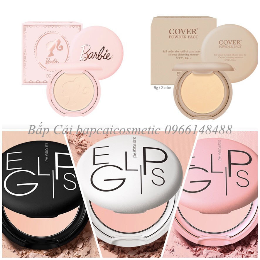 MBC Phấn Phủ Eglips Power Pact các dòng: Blur/ Oil Cut/Oil Glow/Cover/Barbie