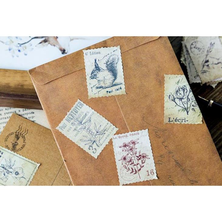 Bộ 46 Sticker Hàn Quốc trang trí phong cách vintage xinh xắn E17