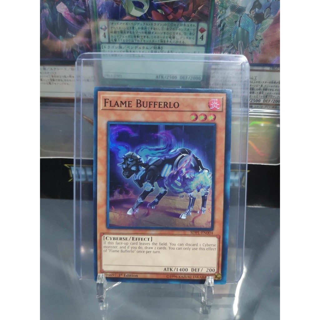 [ Dưa Hấu Yugioh ] Lá bài thẻ bài Flame Bufferlo - Super Rare - Tặng bọc bài nhựa bảo quản