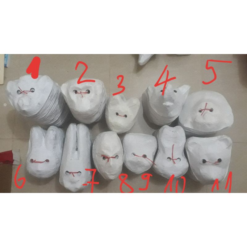 Mặt nạ giấy bồi chưa tô màu - Mặt nạ cho bé - Thư Viện Đồ Chơi