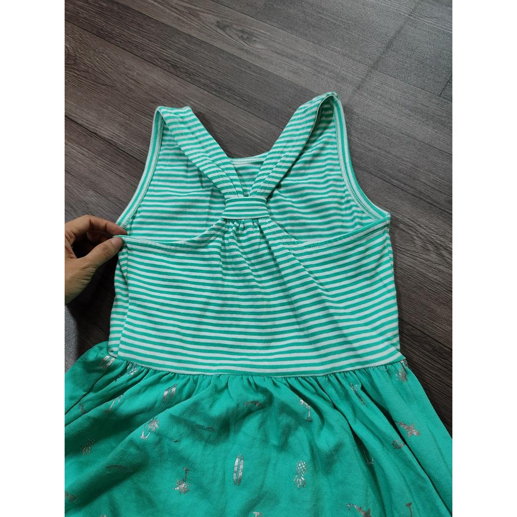 Váy sát nách kẻ xanh bé gái