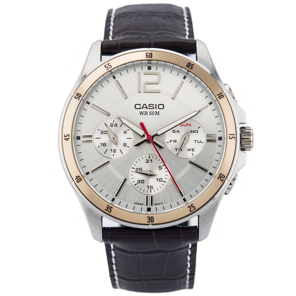 Đồng hồ nam dây da Casio Standard chính hãng Anh Khuê MTP-1374L-7AVDF