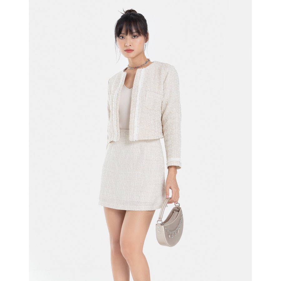 Chân Váy Nữ Thời Trang JUNO Tweed Dáng A JNVNG002