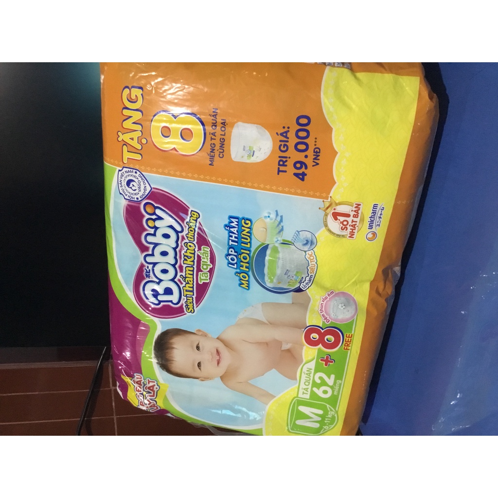 Tã quần Bobby M62 Tặng thêm 8 miếng tã quần size M - Date luôn mới