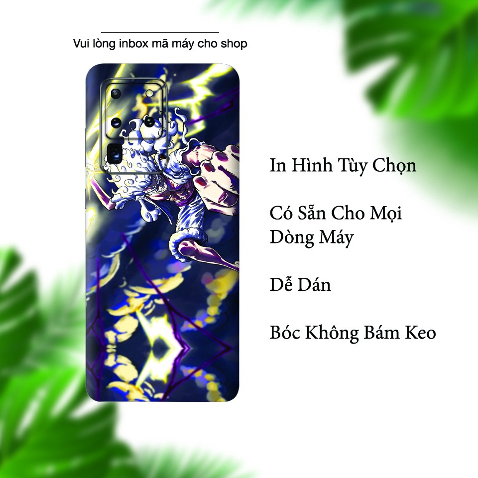 Miếng Dán Skin Điện Thoại In Luffy Gear 5 2 - One Piece Cho Ip 6/ 7/ 8/ X/ XS/ 11/ 11 Pro Max Và Các Dòng Máy Android