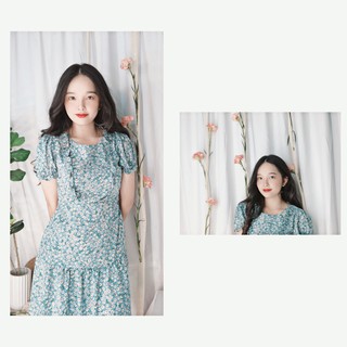 Đầm hoa bèo ngực cực thơ form A