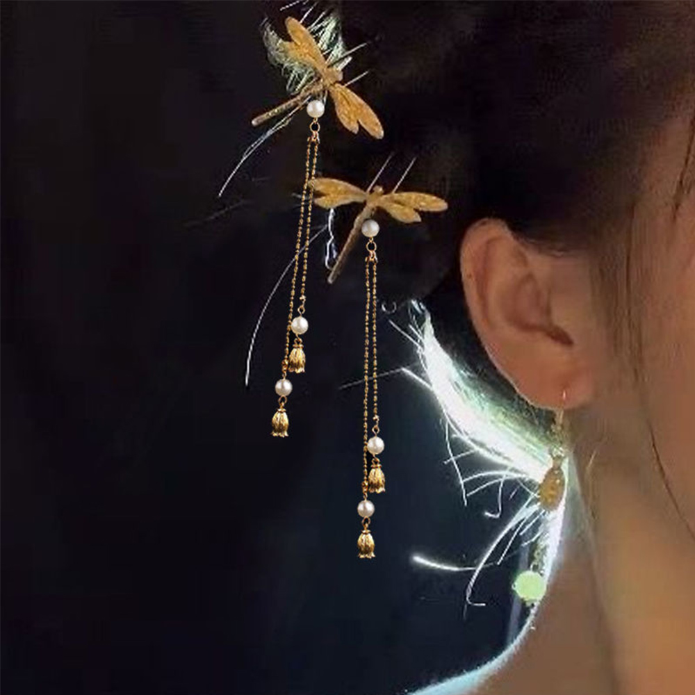 Bộ 1 / 5 Trâm Cài Tóc Hình Chú Chuồn Chuồn Dễ Thương Cho Nữ