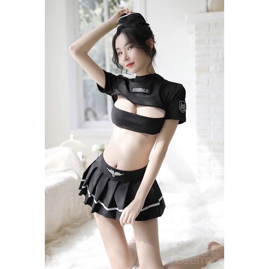 Set Cosplay cô quân cảnh xinh đẹp, quyến rũ [ Tặng kèm quần chip ] | BigBuy360 - bigbuy360.vn