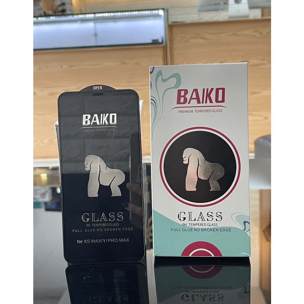 Kính Cường Lực iphone Chính Hãng BAIKO full màn, siêu cứng chống bụi màng loa cho ip Xsm/ 11 Prm