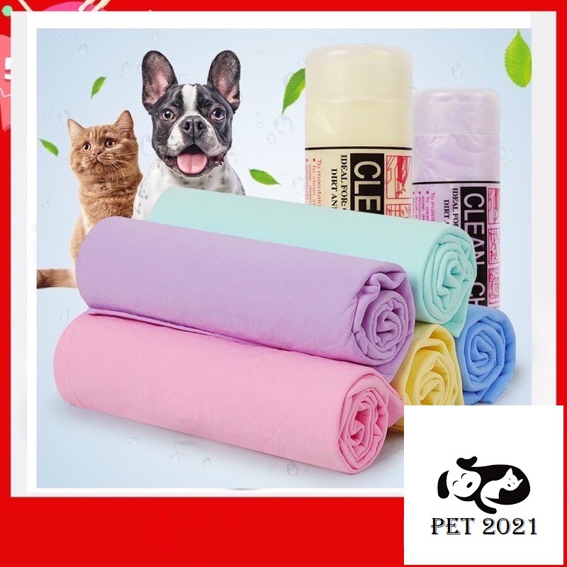 [Mã PET50K giảm Giảm 10% - Tối đa 50K đơn từ 250K] Khăn Tắm Dành Cho Chó Mèo Siêu Thấm Có Hộp Đi Kèm