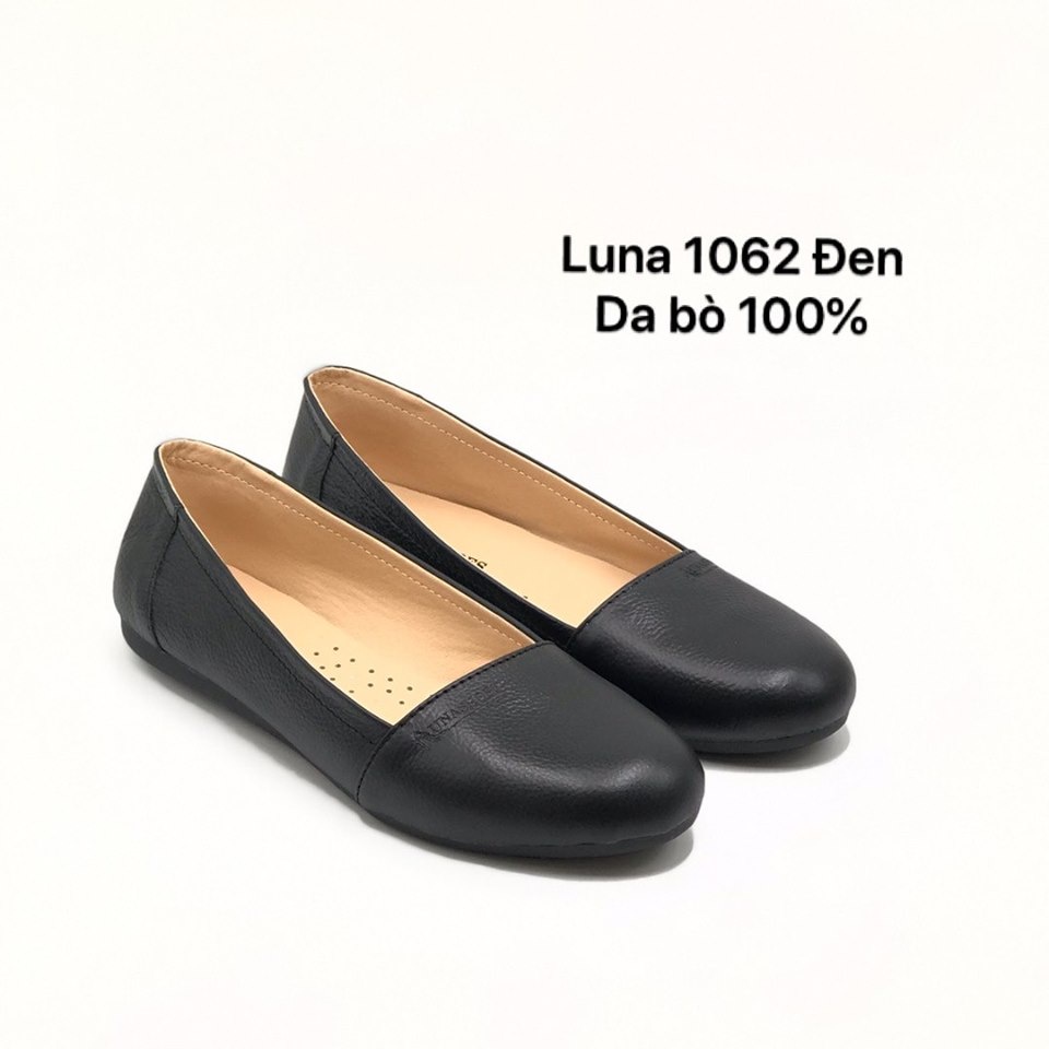 Giầy búp bê nữ chất liệu da bò LUNASHOES ((1062)) bảo hành 2 năm 1 đổi 1 giày lười nữ sẵn hàng fullbox