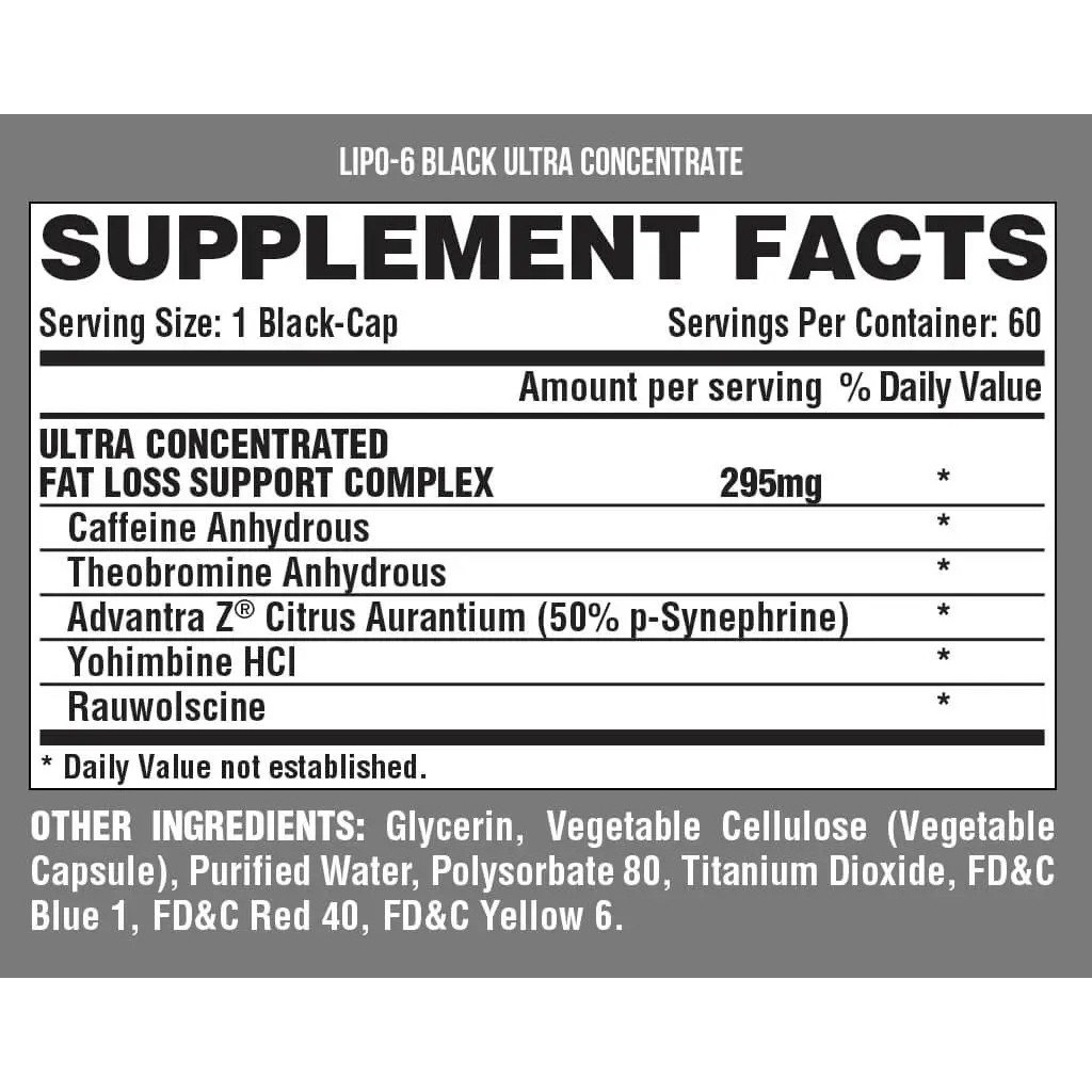 Nutrex Lipo6 Black Fat Burner, Viên uống Lipo 6 Black Ultra, Hỗ trợ giảm mỡ mạnh mẽ, 60 Viên