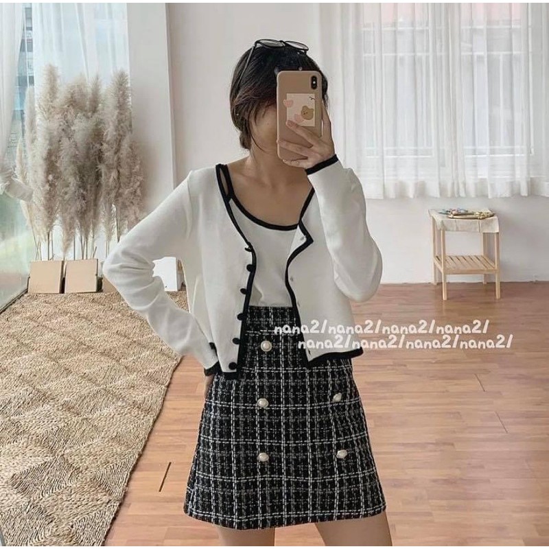 ÁO LEN ZENDI CARDIGAN 2in1 chất len nhập hàng quảng châu form đẹp thiết kế tay dài gồm áo ngoài và áo trong