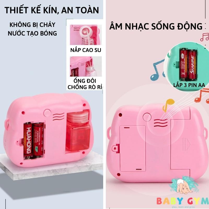 Máy ảnh bắn bong bong bóng hình túi xách động vật tặng kèm 3 pin AA, Máy thổi bong bóng tự động dễ thương BABYGYM
