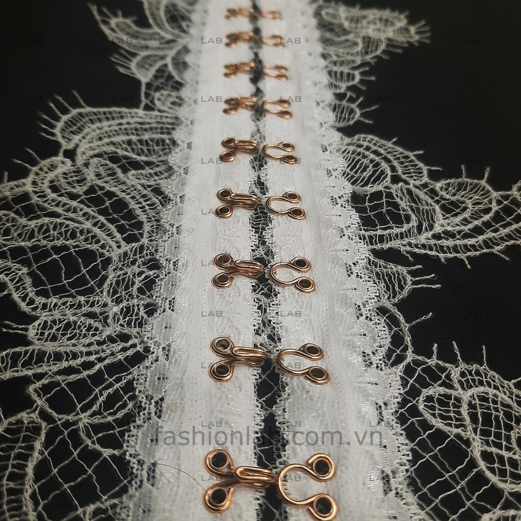 Dây móc cài dải liền móc đồng viền ren  #0202