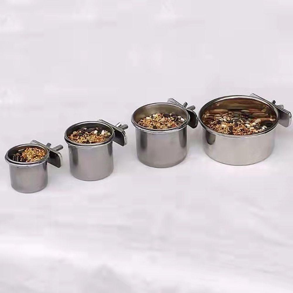LAYOR1 Chén Đựng Thức Ăn / Nước Uống Bằng Thép Không Gỉ Treo Lồng Chim