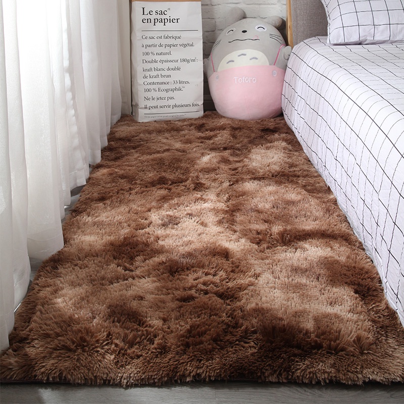Thảm lông loang trải sàn, thảm lông size 1m6x2m chống trơn trượt dày dặn loại đẹp