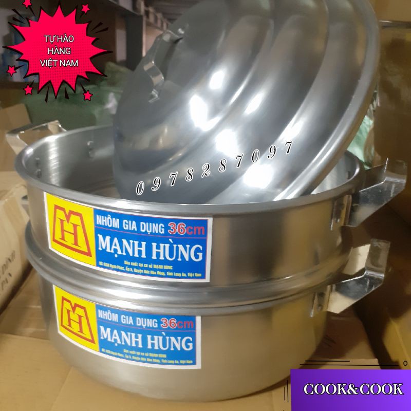 [CHÍNH HÃNG] Xửng Hấp Nhôm Mạnh Hùng Size 60 - Hấp bánh bao/ hải sản/rau củ