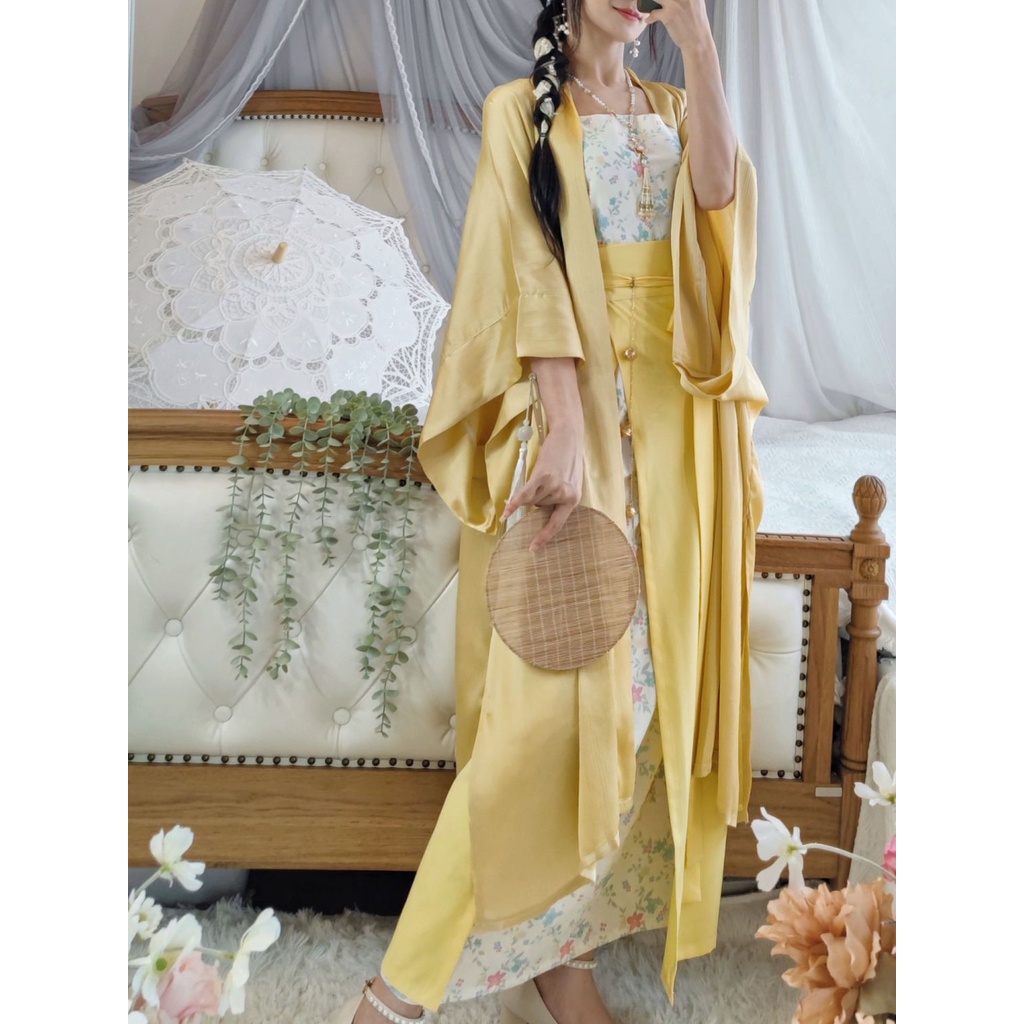 Si Taoyao Hán Phục Dáng Dài Thắt Nút in Hoa Khô Đền Khô Dễ Phối Đồ Phong Cách Si Taoyao Hanfu Cho Nữ Sản Xuất Tại Song Dynasty Han Elements Day 9.20