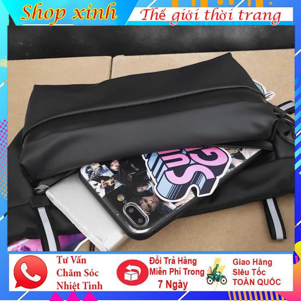 Túi đeo chéo khóa phản quang Cao Cấp, túi đeo bụng vải Oxford dày dặn, chống nước, nhiều ngăn nhỏ đựng đồ tiện dụng. | BigBuy360 - bigbuy360.vn